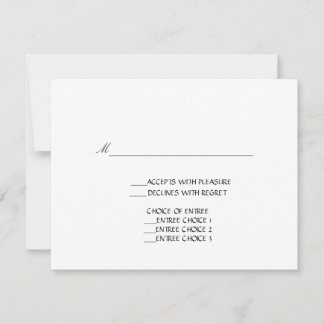 Cartes de réponse aux invitations de mariage noir 