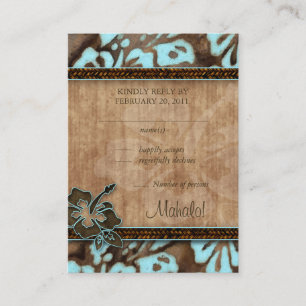 Cartes de réponse aux mariages de plage Hibiscus b