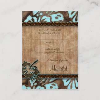 Cartes de réponse aux mariages de plage Hibiscus b