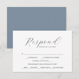 Cartes de réponse avec monogramme et choix de repa