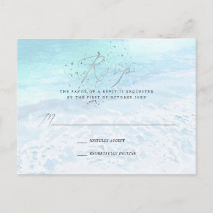 Cartes de réponse calligraphiées Crystal Blue Coas
