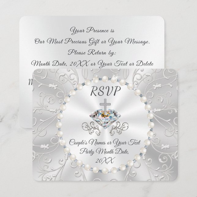 Cartes de réponse chrétiennes pour l'anniversaire  (Devant / Derrière)