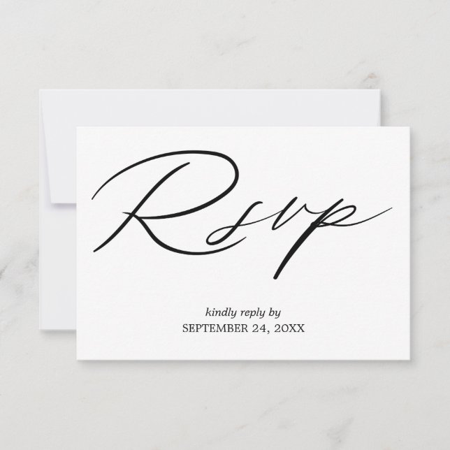 Cartes de réponse de calligraphie noir et blanc 2  (Devant)