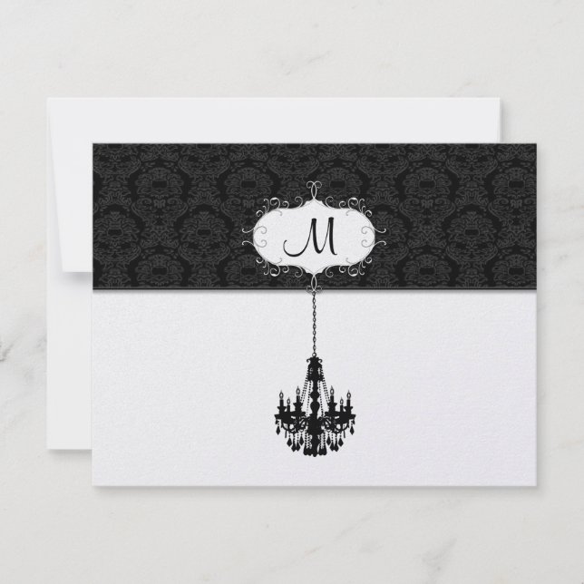 Cartes de réponse de chandelier Black Mariage dama (Devant)