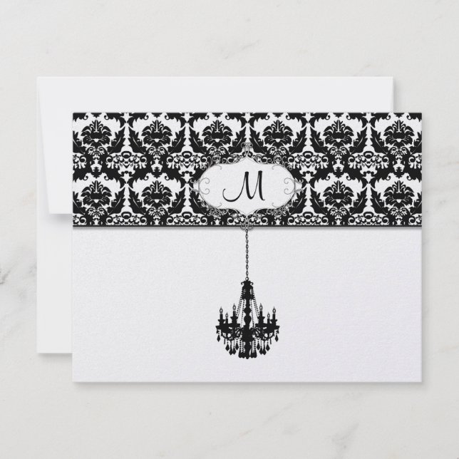 Cartes de réponse de chandelier Black Mariage dama (Devant)