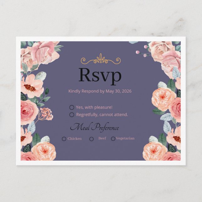 cartes de réponse de mariage (Devant)