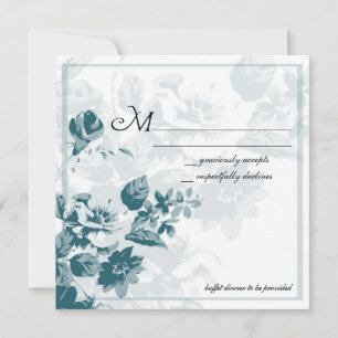 Cartes de réponse de mariage à fleurs élégantes sa