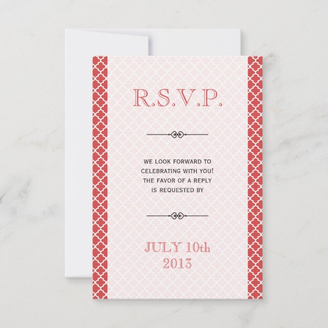 Cartes de réponse de mariage à l'ampersand de carr (Devant)
