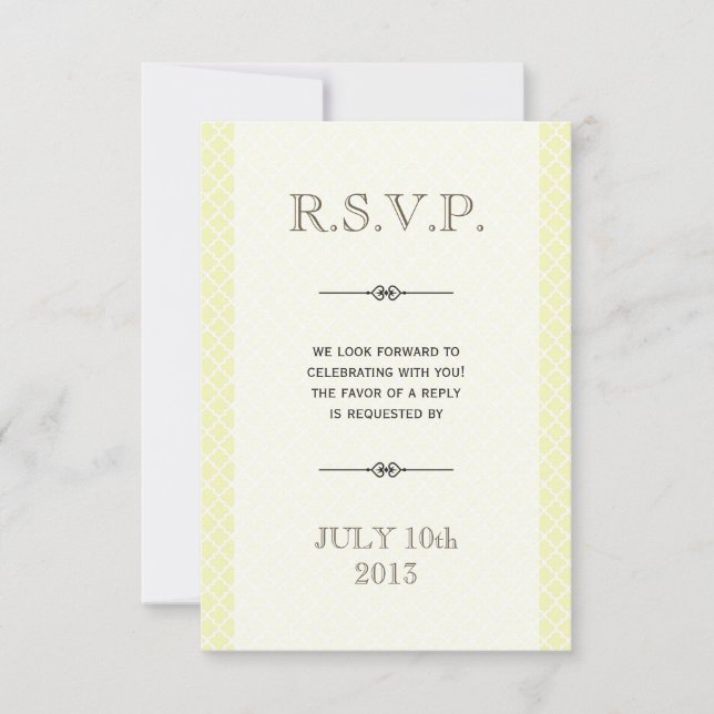 Cartes de réponse de mariage à l'ampersand en carr (Devant)