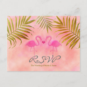 Cartes de réponse de mariage à l'aquarelle Deux Fl