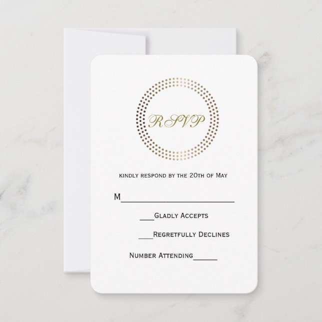 Cartes de réponse de mariage à points modernes Cer (Devant)