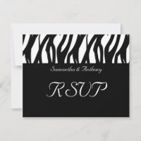 Cartes de réponse de mariage à rayures modernistes