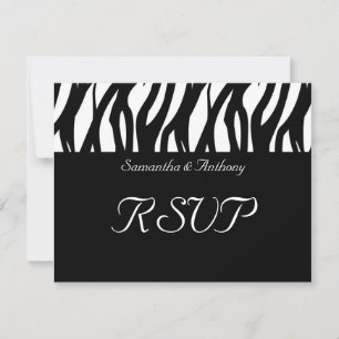 Cartes de réponse de mariage à rayures modernistes