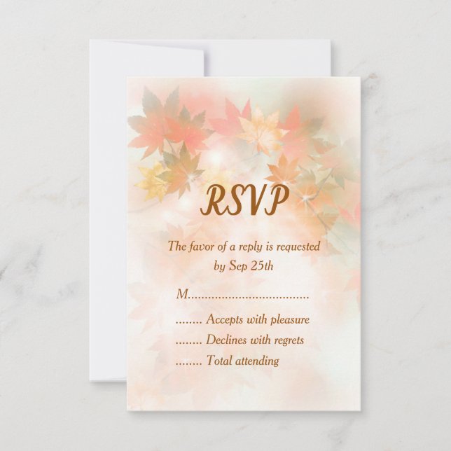 Cartes de réponse de mariage Automne Brumeux (Devant)