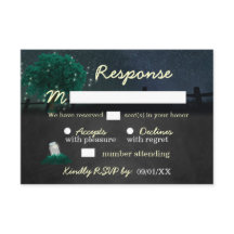 Cartes de réponse de mariage aux lampions en bocau