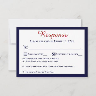 Cartes de réponse de mariage avec drapeaux maritim
