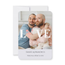 Cartes de réponse de mariage avec photo, noms et d