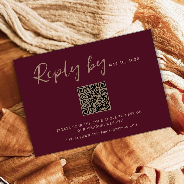 Cartes de réponse de mariage avec QR Code en coule (Créateur téléchargé)