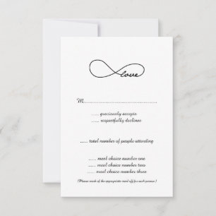 Cartes de réponse de mariage Black Love Infinity