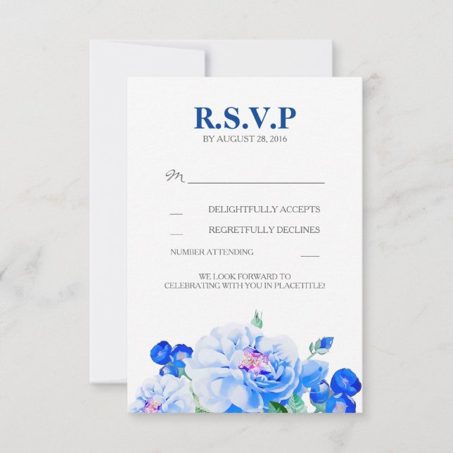 Cartes de réponse de mariage bouquet de fleurs Nav (Devant)