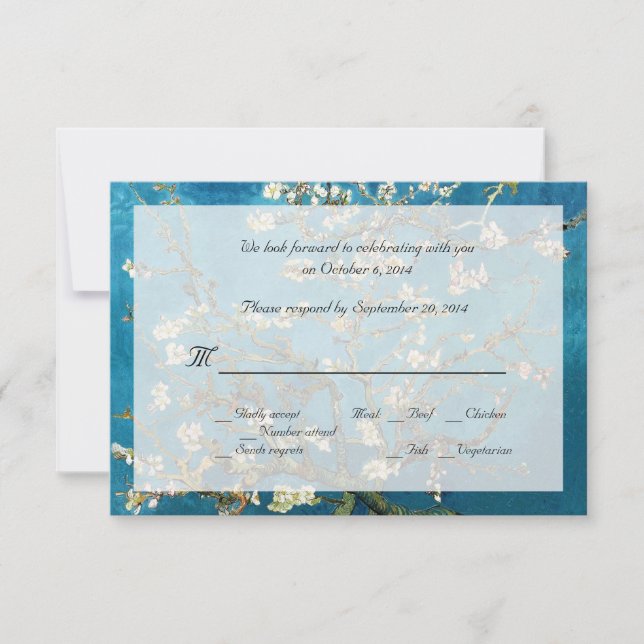 Cartes de réponse de mariage célèbres de beaux-art (Devant)