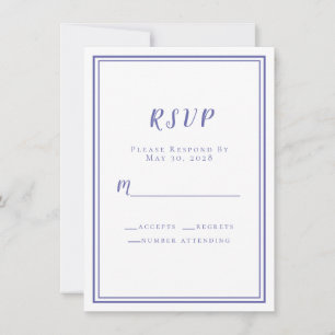 Cartes de réponse de mariage chic bleu pérywinkle
