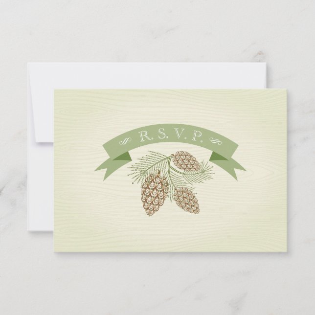 Cartes de réponse de mariage Cônes de Pin (Devant)