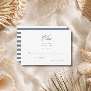 Cartes de réponse de mariage Coquillages & Cloches