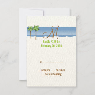 Cartes de réponse de mariage de destination avec p