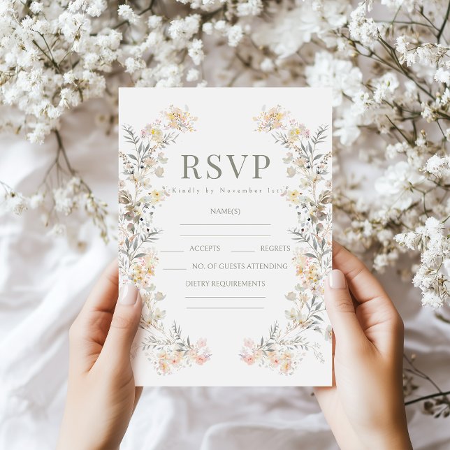 Cartes de réponse de mariage de fleurs sauvages de (Créateur téléchargé)