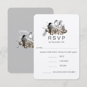 Cartes de réponse de mariage de pics à bois d'amou