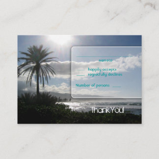 Cartes de réponse de mariage de plage Palm Tree