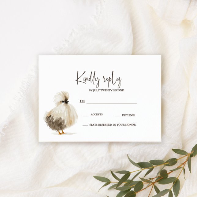 Cartes de réponse de mariage de poulet de ferme de (Créateur téléchargé)