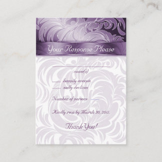 Cartes de réponse de mariage élégante feuille flor