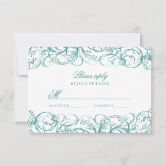 Cartes de réponse de mariage élégantes avec des vo