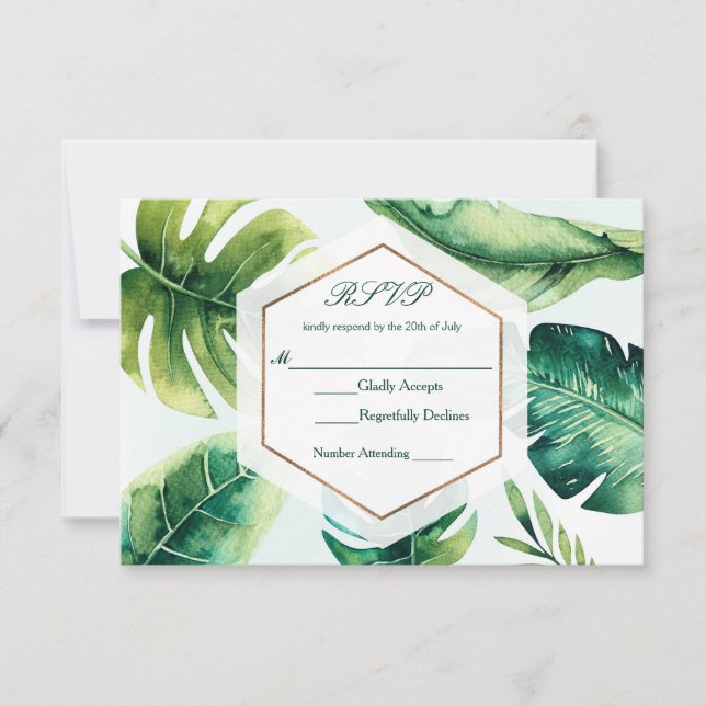 Cartes de réponse de mariage élégantes blanches av (Devant)