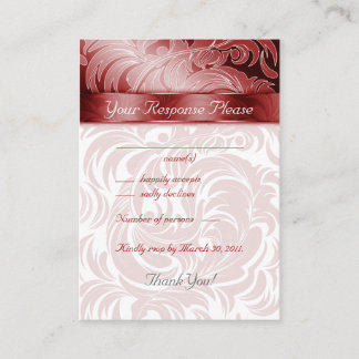 Cartes de réponse de mariage élégantes Feuille flo