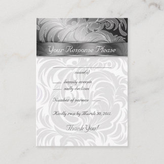 Cartes de réponse de mariage élégantes Feuille flo