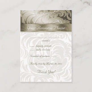 Cartes de réponse de mariage élégantes Feuille flo