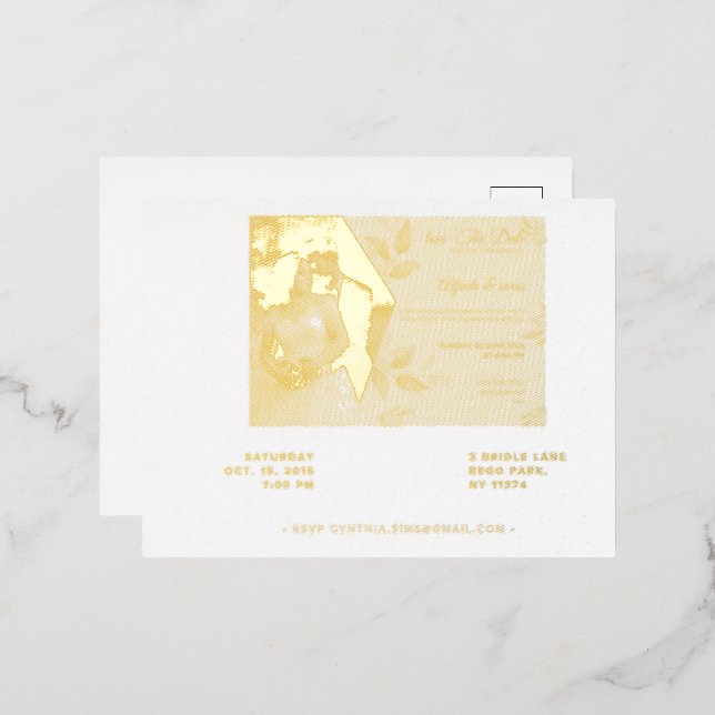 Cartes de réponse de mariage élégantes – Invité pe (Recto/Verso)