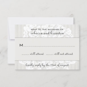Cartes de réponse de mariage en dentelle florale é