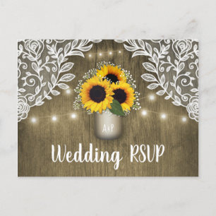 Cartes de réponse de mariage en pot de fleurs tour