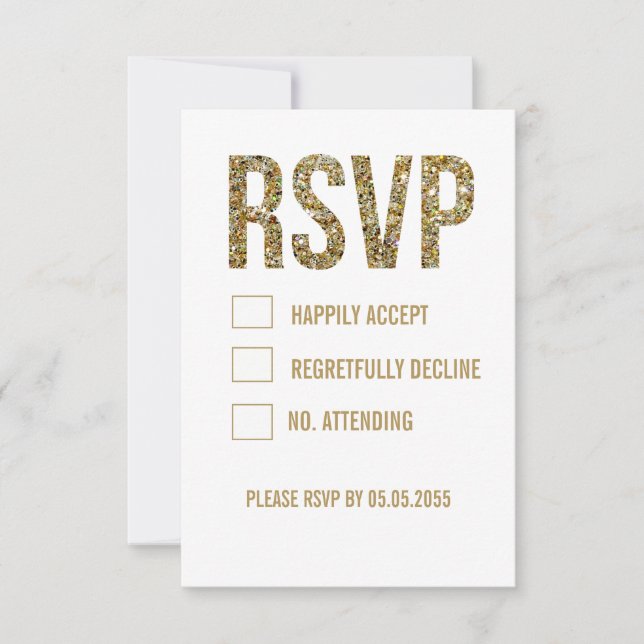 Cartes de réponse de mariage en typographie paille (Devant)