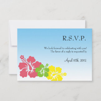 Cartes de réponse de mariage fleurs d'hibiscus haw