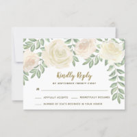 Cartes de réponse de mariage floral au champagne i