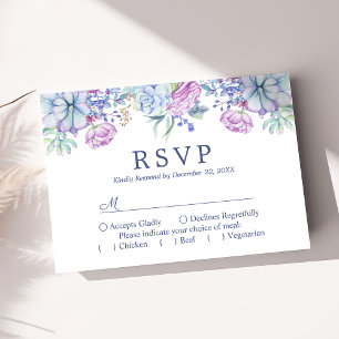 Cartes de réponse de mariage floral boho aquarelle
