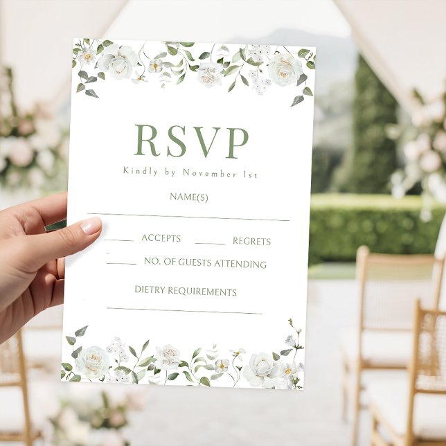 Cartes de réponse de mariage florales de eucalyptu (Créateur téléchargé)