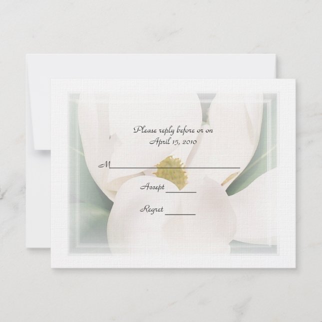 Cartes de réponse de mariage Magnolia R.S.V.P (Devant)