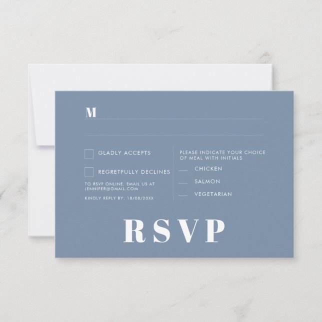 Cartes de réponse de mariage minimaliste (Devant)