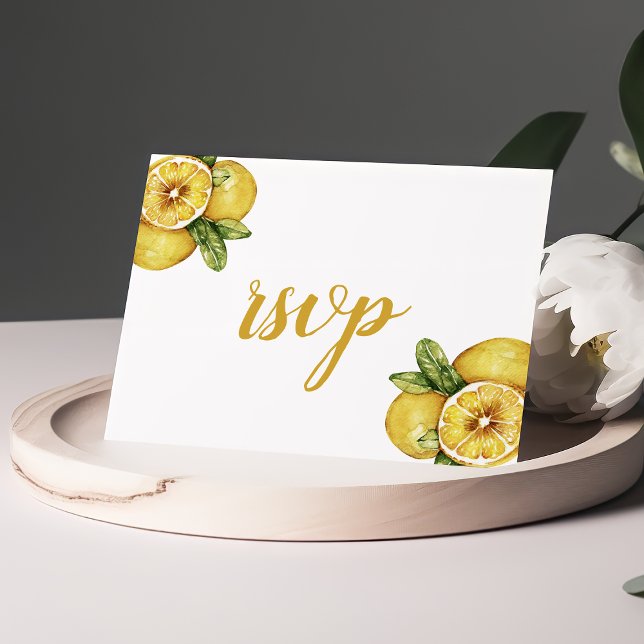 Cartes de réponse de mariage moderne Citron Aquare (Créateur téléchargé)